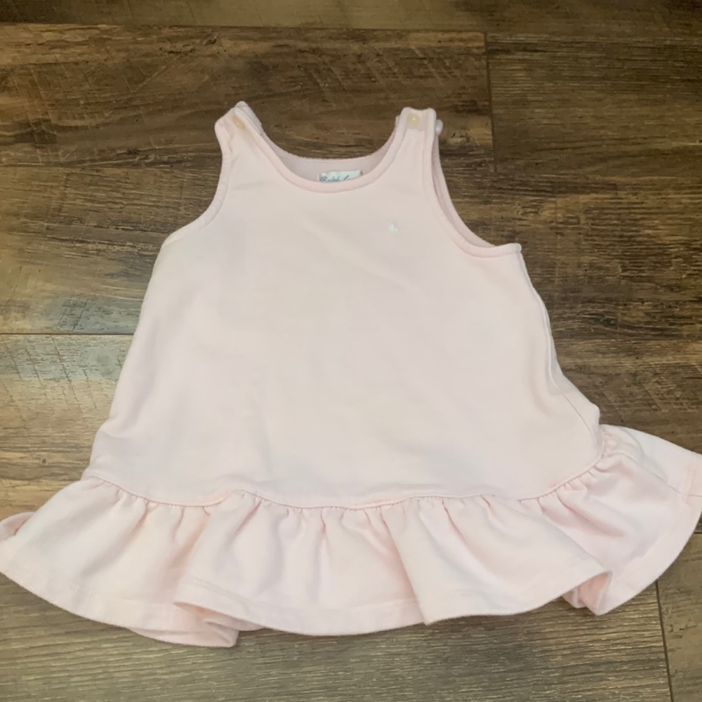 Ralph Lauren Girls 6M Light Pink Dress with Diaper Cover